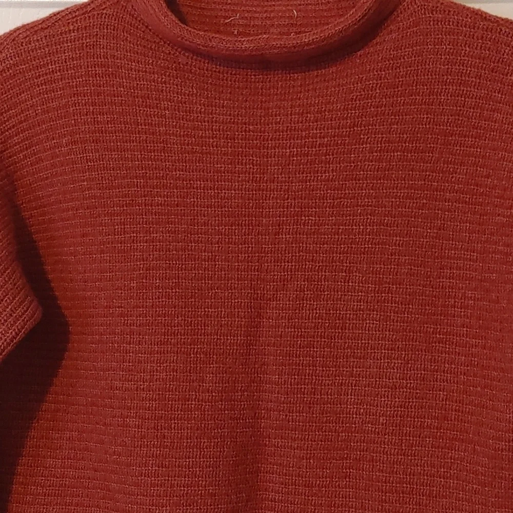 Merino Wool Cashmere Cowl Neck Sweater Women's Small Maroon Cottagecore - Picture 3 of 7